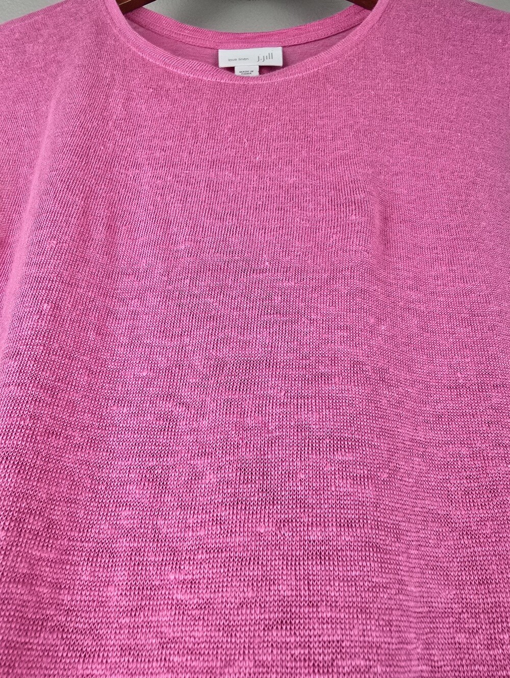 J.Jill 100% Linen Pleated Back Love Linen Tank Pink Womens XS Lagenlook Coastal - Picture 6 of 11